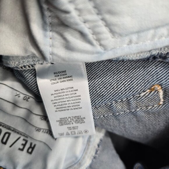 Re/Done 90s High Rise Ankle Crop Button fly Denim Indigo Denim Jeans - Picture 13 of 13